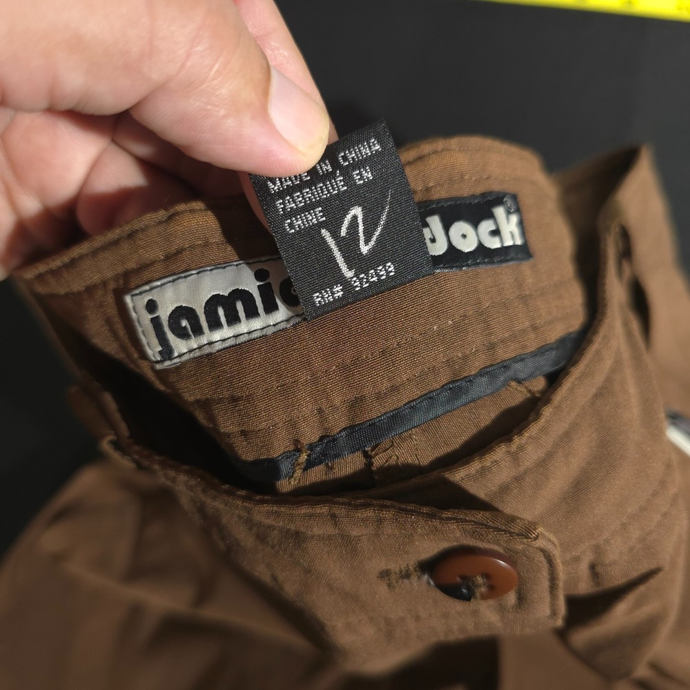 JAMIE SADOCK Cropped Capri Athletic Shorts Pants Womens Sz 8 Brown Khaki Nylon - Picture 10 of 13